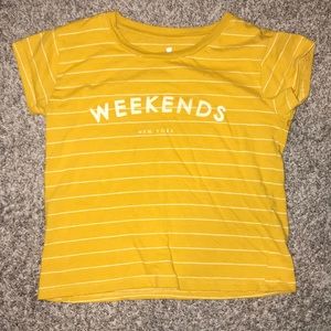 yellow cropped t-shirt